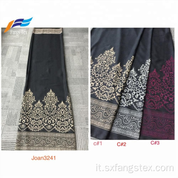 Tessuto Abaya con stampa Nida in poliestere nero formale all&#39;ingrosso